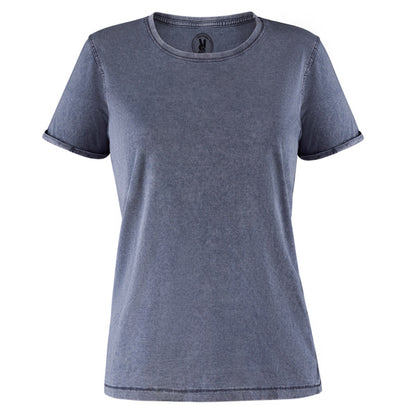 Roly Husky Woman women's T-shirt in denim blue, ready for logo printing or embroidery