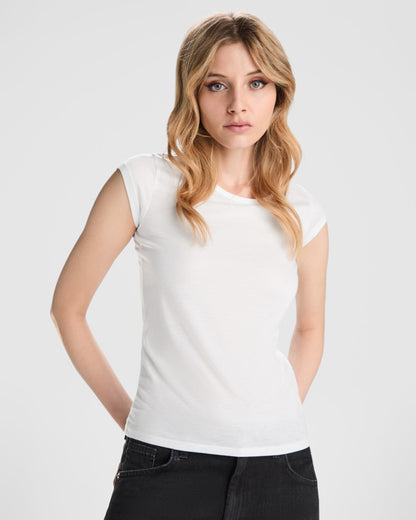Roly Hawaii women's T-shirt in white, alternative view, ready for logo printing or embroidery