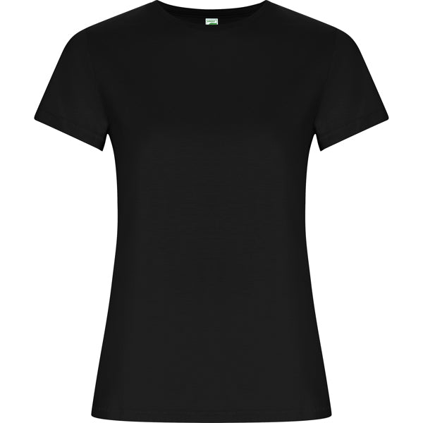 Roly Golden Woman women's T-shirt in black, ready for logo printing or embroidery