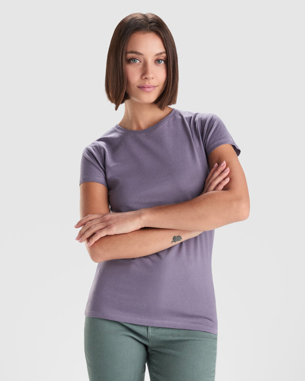 Roly Breda Woman women's T-shirt in white, alternative view, ready for logo printing or embroidery