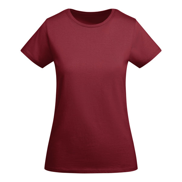 Roly Breda Woman women's T-shirt in garnet, ready for logo printing or embroidery