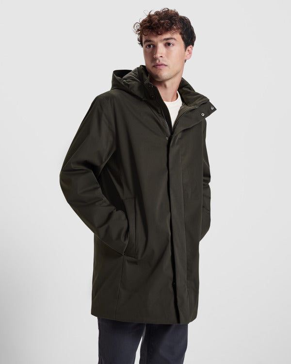 Roly Dome unisex parka in black, alternative view, ready for logo printing or embroidery