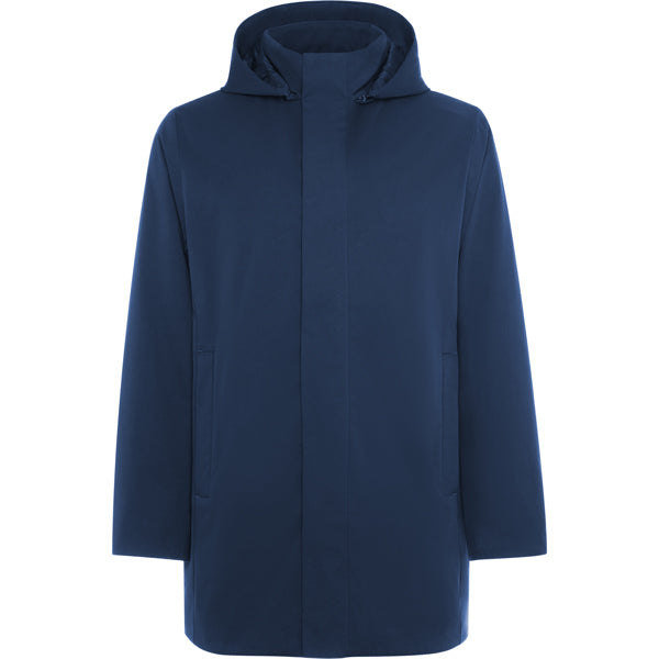 Roly Dome unisex parka in navy blue, ready for logo printing or embroidery