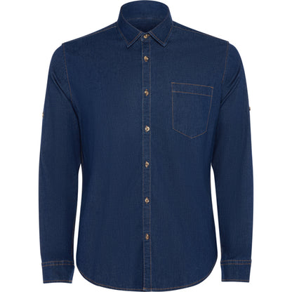 Roly WRK Lujan unisex shirt in blue jeans, ready for logo printing or embroidery