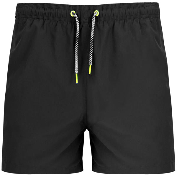 Roly Balos men's swim shorts in black, ready for logo printing or embroidery