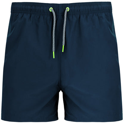 Roly Balos men's swim shorts in navy blue, ready for logo printing or embroidery