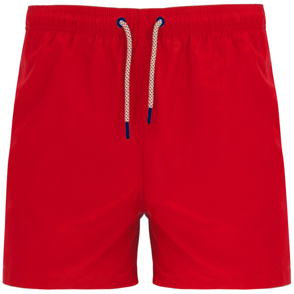 Roly Balos men's swim shorts in red, ready for logo printing or embroidery