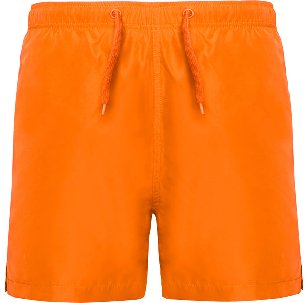 Roly Aqua men's swim shorts in fluor orange, ready for logo printing or embroidery