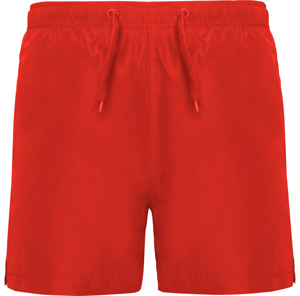 Roly Aqua men's swim shorts in red, ready for logo printing or embroidery