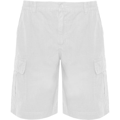 Roly WRK Armour men's Bermuda shorts in white, ready for logo printing or embroidery