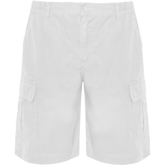 Roly WRK Armour men's Bermuda shorts in white, ready for logo printing or embroidery