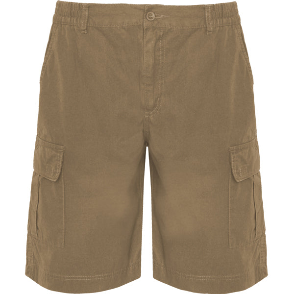 Roly WRK Armour men's Bermuda shorts in camel, ready for logo printing or embroidery