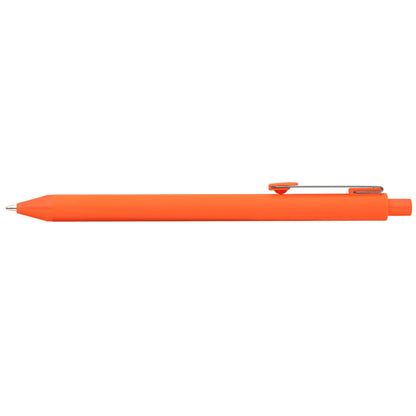 Vela Essentials Recycled Plastic Soft Touch Gel Pen promotional pen in orange printed with your company logo