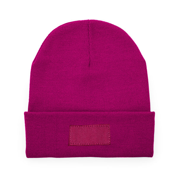 Stamina Bulnes acrylic beanie in fuchsia, ready for logo printing