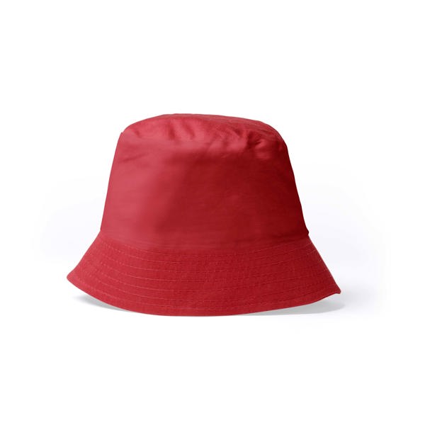 Stamina Bobin cotton bucket bob hat in red, ready for logo printing