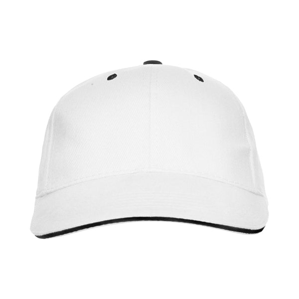 Stamina Panel cotton cap in white, ready for logo printing