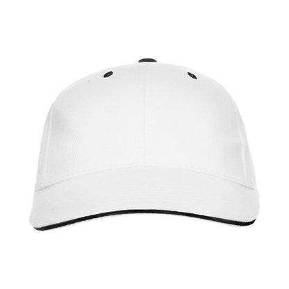 Stamina Panel cotton cap in white, ready for logo printing