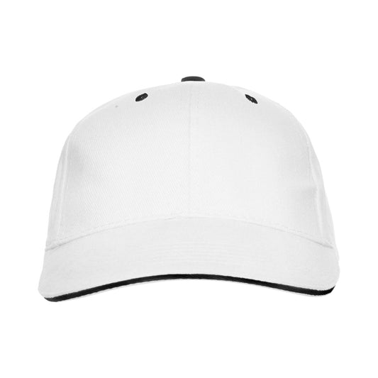 Stamina Panel cotton cap in white, ready for logo printing