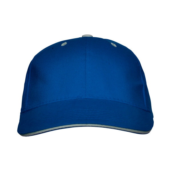 Stamina Panel cotton cap in royal blue, ready for logo printing