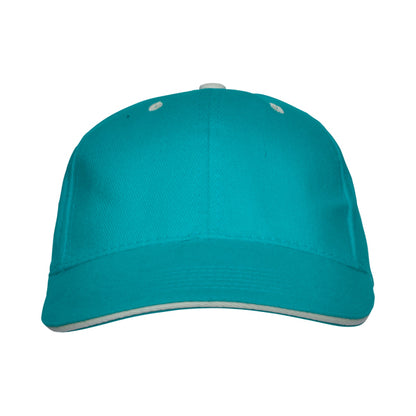Stamina Panel cotton cap in turquoise, ready for logo printing