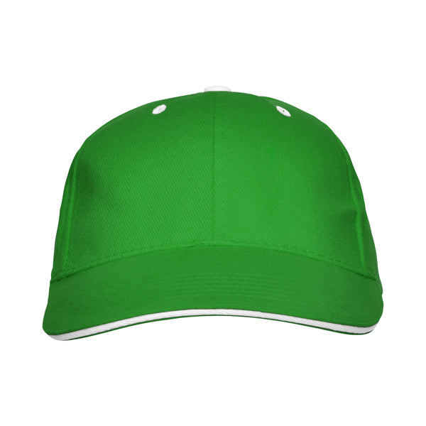 Stamina Panel cotton cap in fern green, ready for logo printing