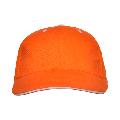 Stamina Panel cotton cap in orange, ready for logo printing