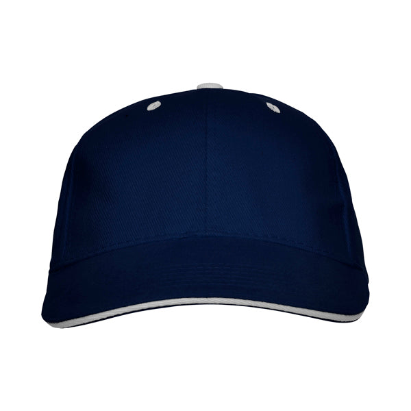 Stamina Panel cotton cap in navy blue, ready for logo printing
