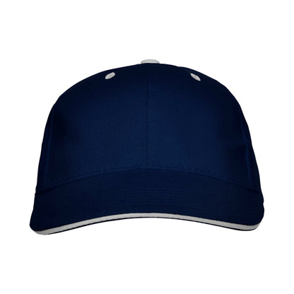 Stamina Panel cotton cap in navy blue, ready for logo printing