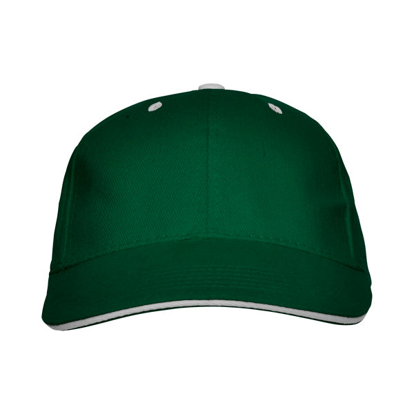 Stamina Panel cotton cap in bottle green, ready for logo printing
