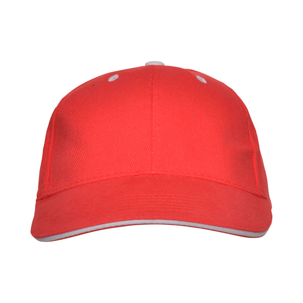 Stamina Panel cotton cap in red, ready for logo printing