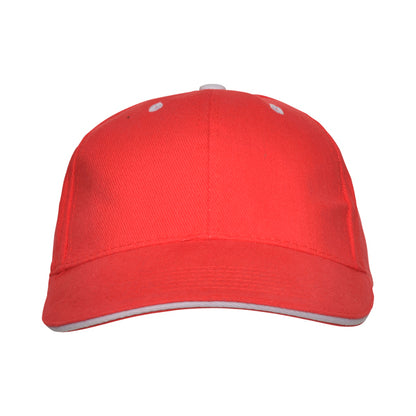 Stamina Panel cotton cap in red, ready for logo printing