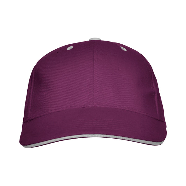 Stamina Panel cotton cap in purple, ready for logo printing