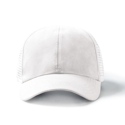 Stamina Karin RPET microfibre cap in white, ready for logo printing