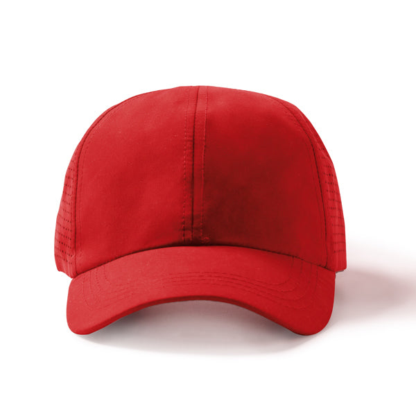 Stamina Karin RPET microfibre cap in red, ready for logo printing