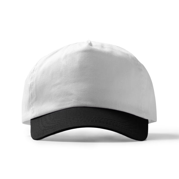 Stamina Freya cotton cap in white/black, ready for logo printing