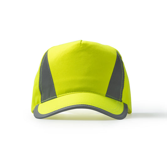Stamina Balder 5-panel cap in fluor yellow, ready for logo printing