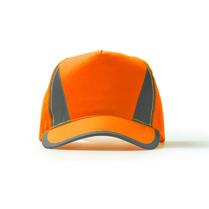 Stamina Balder 5-panel cap in fluor orange, ready for logo printing