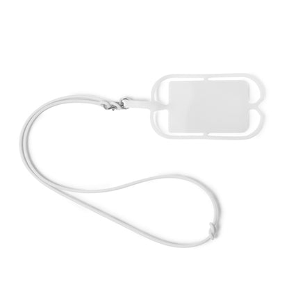 Stamina Dalvik silicone lanyard in white, ready for laser engraving