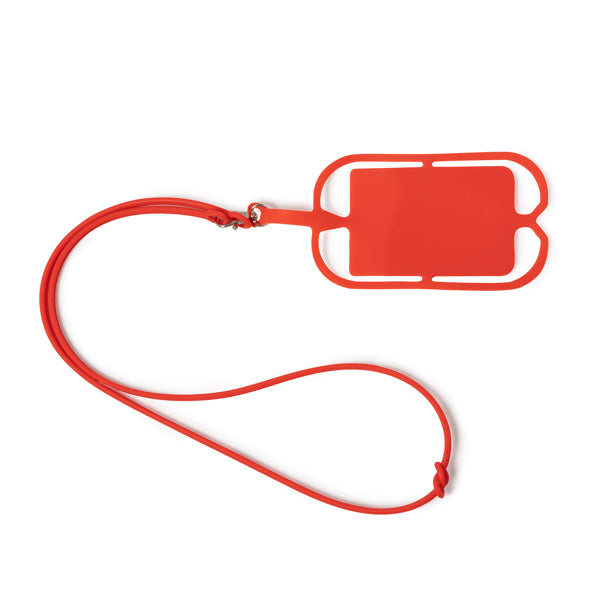 Stamina Dalvik silicone lanyard in red, ready for laser engraving