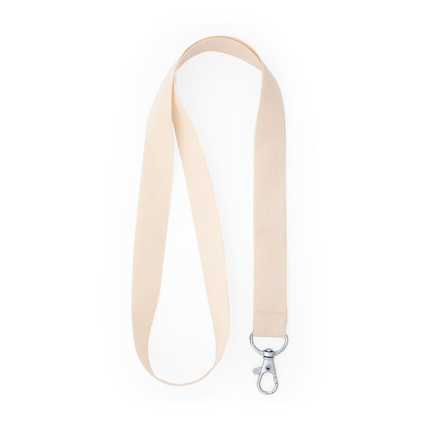 Stamina Roomer cotton lanyard in beige, ready for logo printing