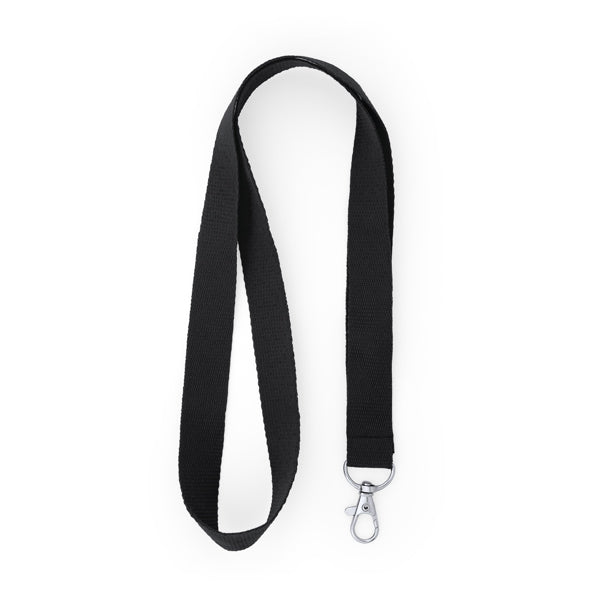 Stamina Host polyester lanyard in black, ready for logo printing