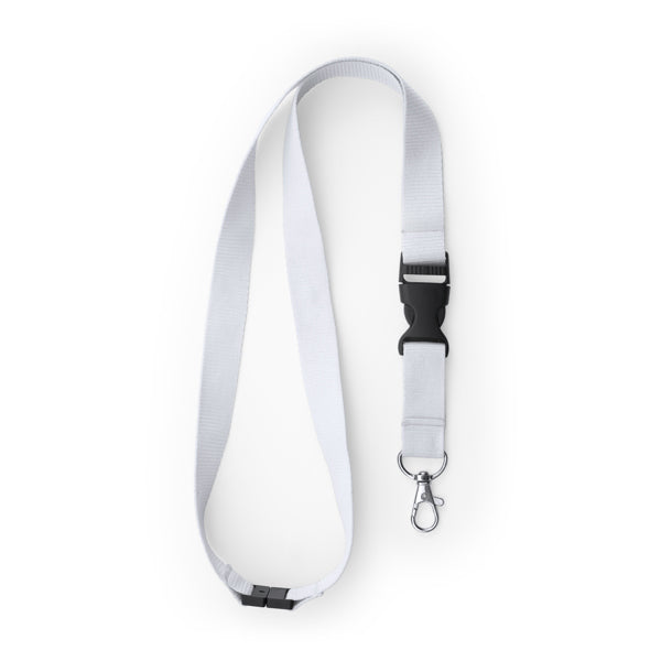 Stamina Guest polyester lanyard in white, ready for logo printing