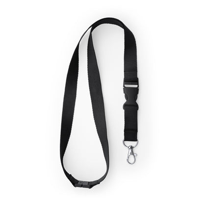 Stamina Guest polyester lanyard in black, ready for logo printing