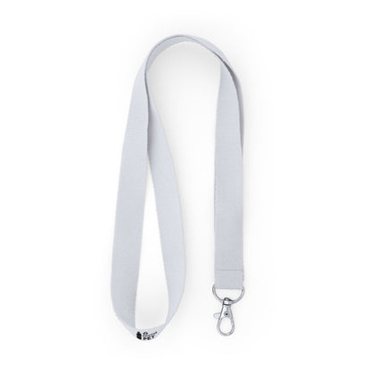 Stamina Ecohost RPET lanyard in white, ready for logo printing