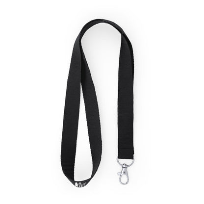 Stamina Ecohost RPET lanyard in black, ready for logo printing