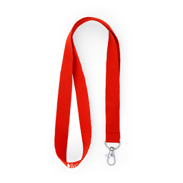 Stamina Ecohost RPET lanyard in red, ready for logo printing