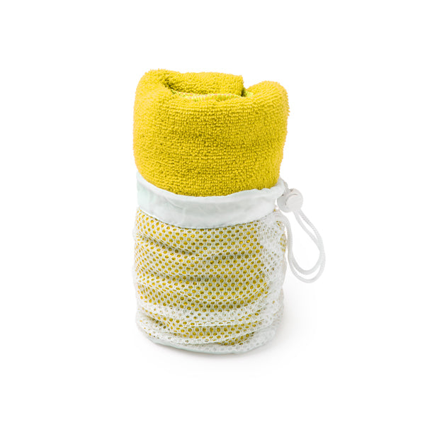 Stamina Kelsey microfibre towel in yellow, ready for logo printing