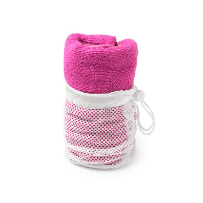 Stamina Kelsey microfibre towel in fuchsia, ready for logo printing
