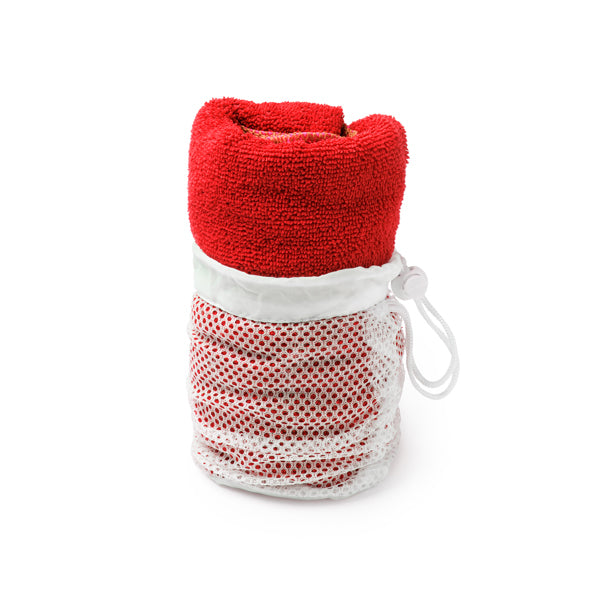Stamina Kelsey microfibre towel in red, ready for logo printing
