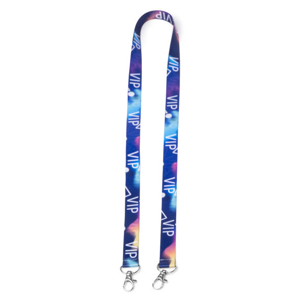 Stamina Sinatra double polyester lanyard in white, ready for logo printing